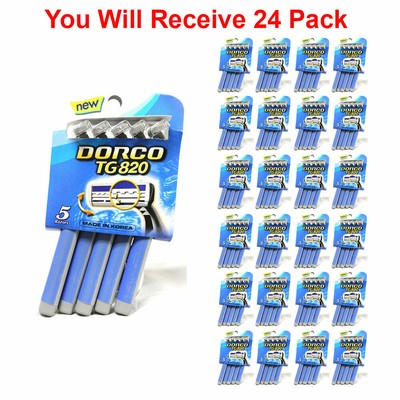 Dorco Razor Twin Blade TG820 Disposable Shaver w Moisture Strip 120x 5pcs x 24 Dorco Razor Twin Blade TG820 Disposable Shaver w Moisture Strip 120x 5pcs x 24