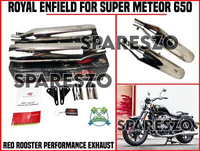 Royal Enfield ''RED ROOSTER PERFORMANCE EXHAUST, SILVER'' For Super Meteor 650