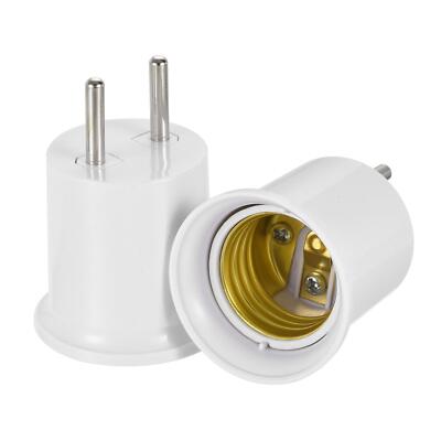 6x Lampenfassung Adapter E26 E27 auf 2 Pin Steckdose Schraubkonverter Weiß