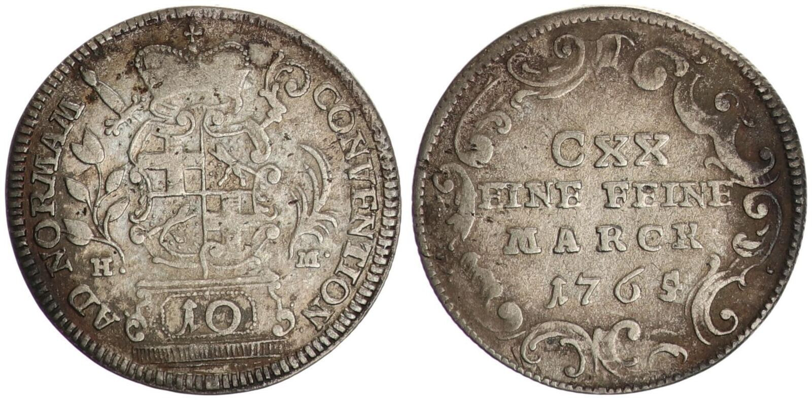 Fulda Bistum 10 Kreuzer 1765 letzte Zahl im Jahr geändert ss 119894