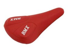 NEW! ABSOLUTE GENUINE BICYCLE BMX STYLE VINYL SADDLE IN RED.