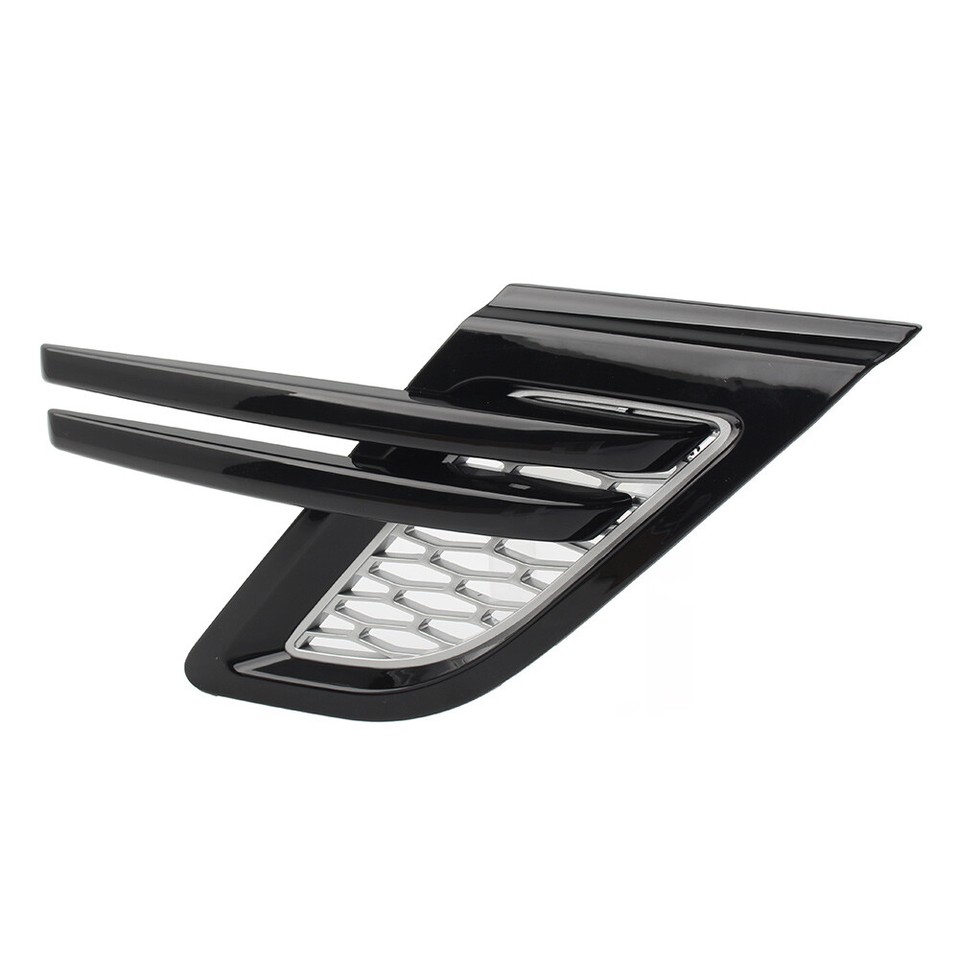Car Silver W/Black Trim Fender Air Vents Grill For Land Rover Range