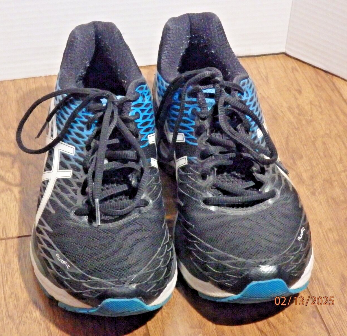 Asics Mens Gel Nimbus 18 T600N Black Island Blue Running Shoes