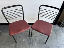 Vintage Hamilton COSCO CHAIRs LOT folding metal mid century modern MCM set of 2