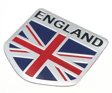 ALUMINUM England Flag Emblem Sticker 3D Decal For Auto, Car, & Truck 2"x2"  