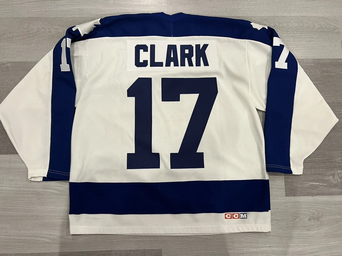 CCM Wendel Clark Toronto Maple Leafs White Airknit NHL Hockey Jersey Sz L