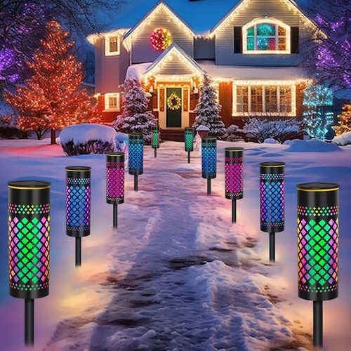 Solar Christmas Lights Outdoor,4 Pack Christmas Decorations Pathway Lights,Ch... - Picture 3 of 8