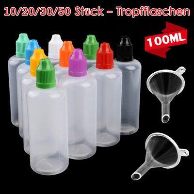 10~50x Liquidflaschen Flüßigkeit Tropfflaschen Leerflaschen Dropper Bottle 100ml