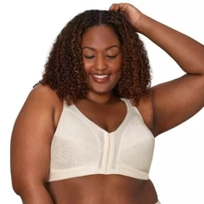 Playtex 18 Hour Front-Close Wirefree Bra Comfort Strap 4695 Lt Beige 38C NIP