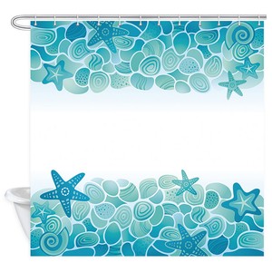 Ocean Theme Shower Curtain Starfish Bathroom Decor Set Bath Curtains 71 Ebay