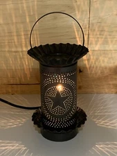 Irvin’s Country Tinware Wax/Tart Warmer Star Pattern Table Top Night Light USA
