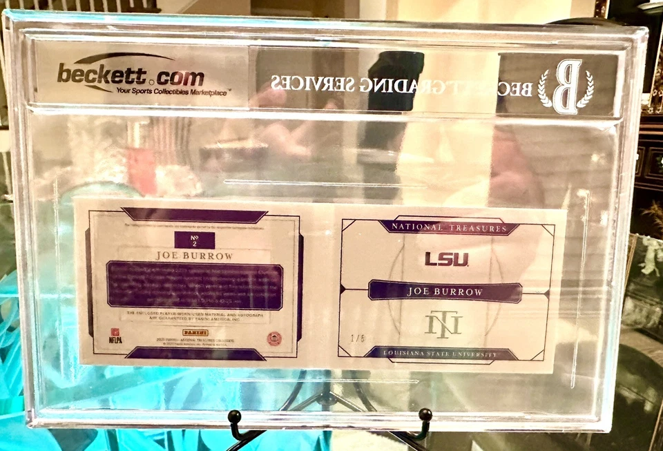 GRADED! 2020 NATIONAL TREASURES JOE BURROW 1/5 AUTO WORN PATCH BOOKLET! 🔥 - Image 2 of 4