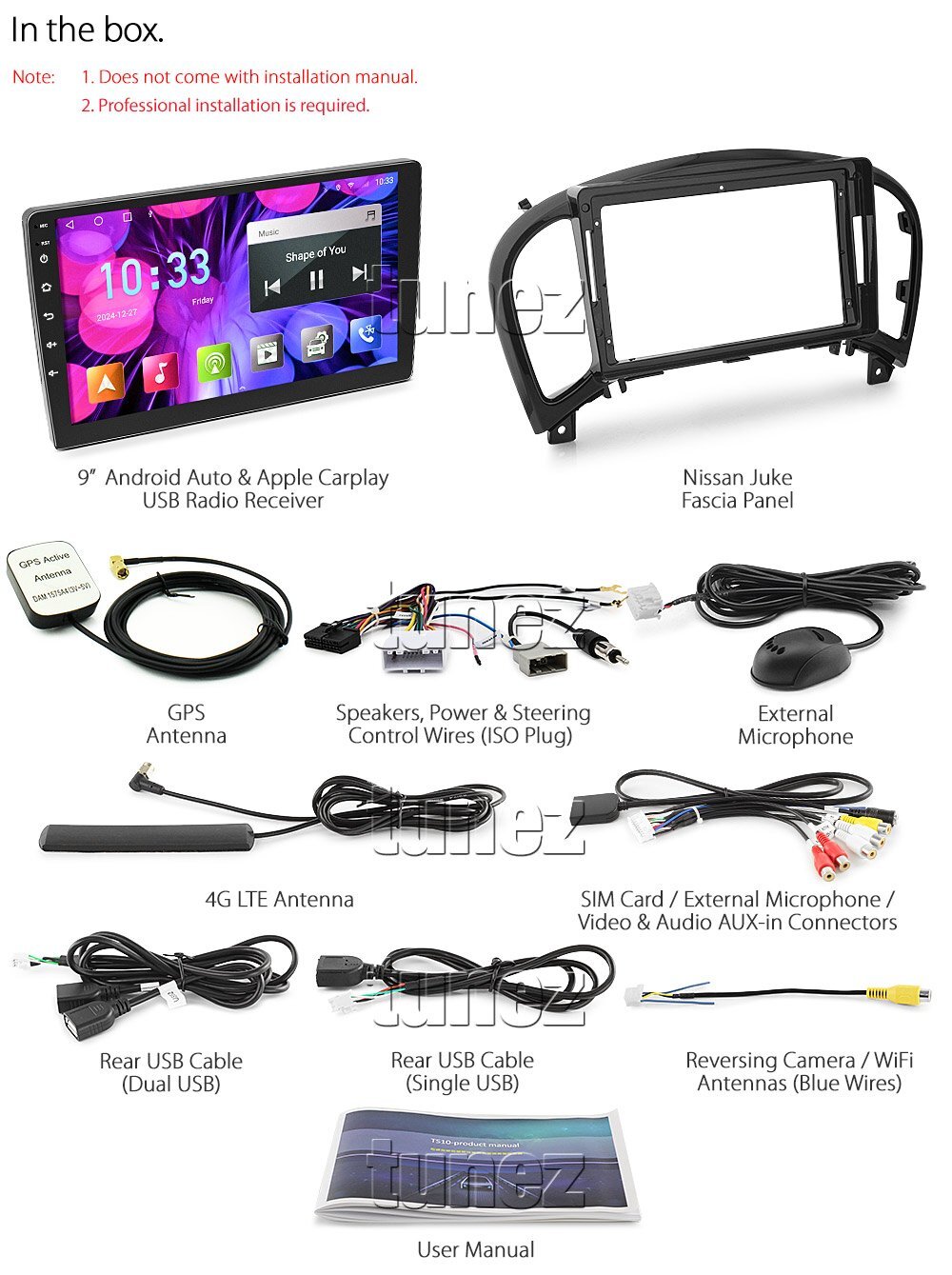 9" Android MP3 Car Player For Nissan Juke J15 Stereo Radio GPS Head