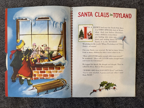 SANTA CLAUS in TOYLAND Vintage Kids Book Pop-Up book Harry Doehla 1951 Vintage - Picture 4 of 15