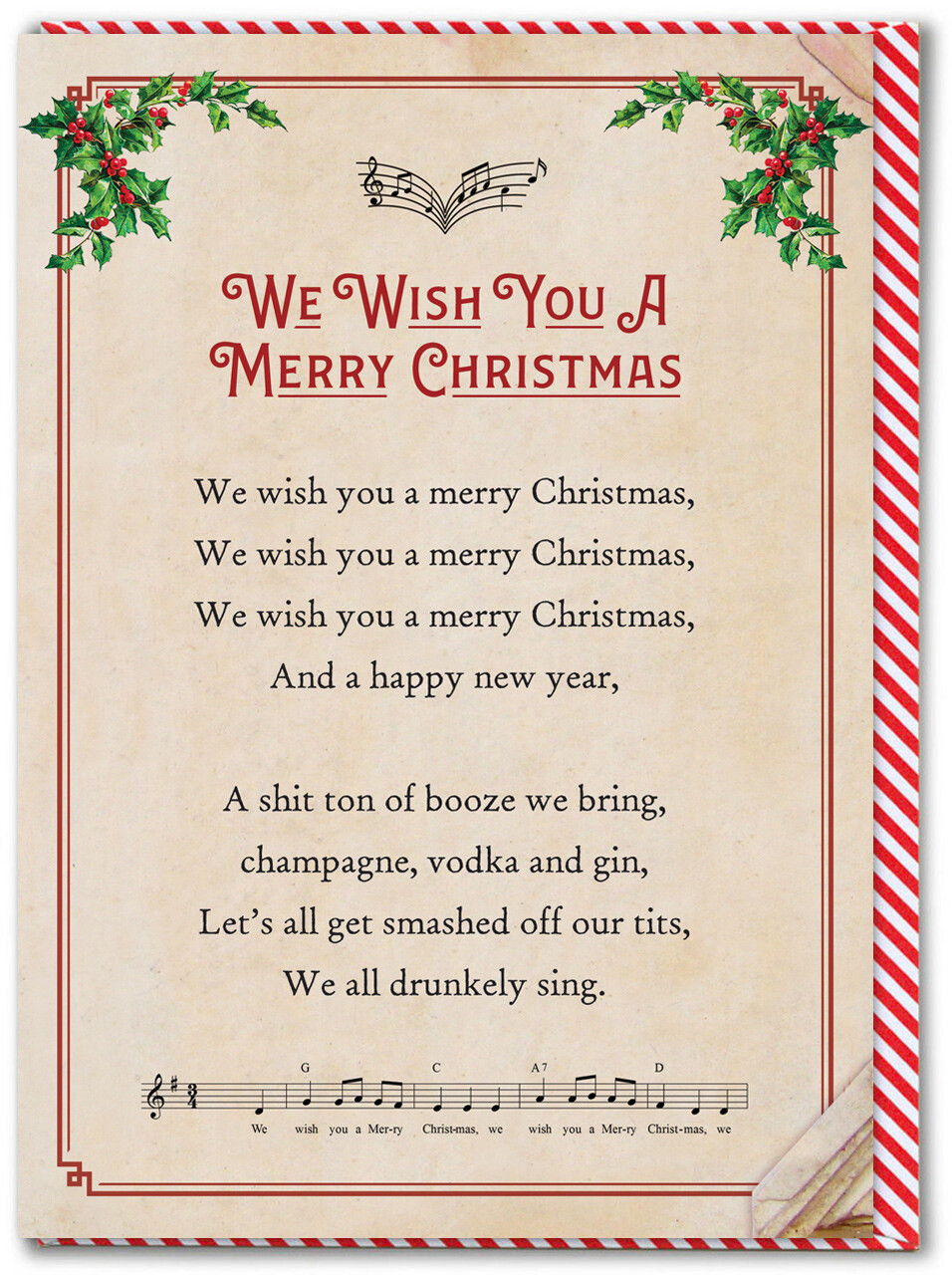 Rude Christmas Card Cheeky Xmas Songs Funny Festive Adult Joke Seasonal Humour