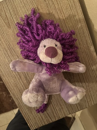 AURORA MOP TOP PURPLE LION PLUSH STUFFED 10" W Whistle Sounds When Belly Pushed - Picture 14 of 23