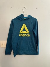 Reebok BlueGreen Hoodie Size L Youth Pull On Kangaroo Packets