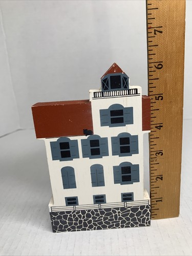 Vintage Cats Meow Lorain Nautical Wood Lighthouse Shelf Decor By Talina 1987 - Picture 2 of 11