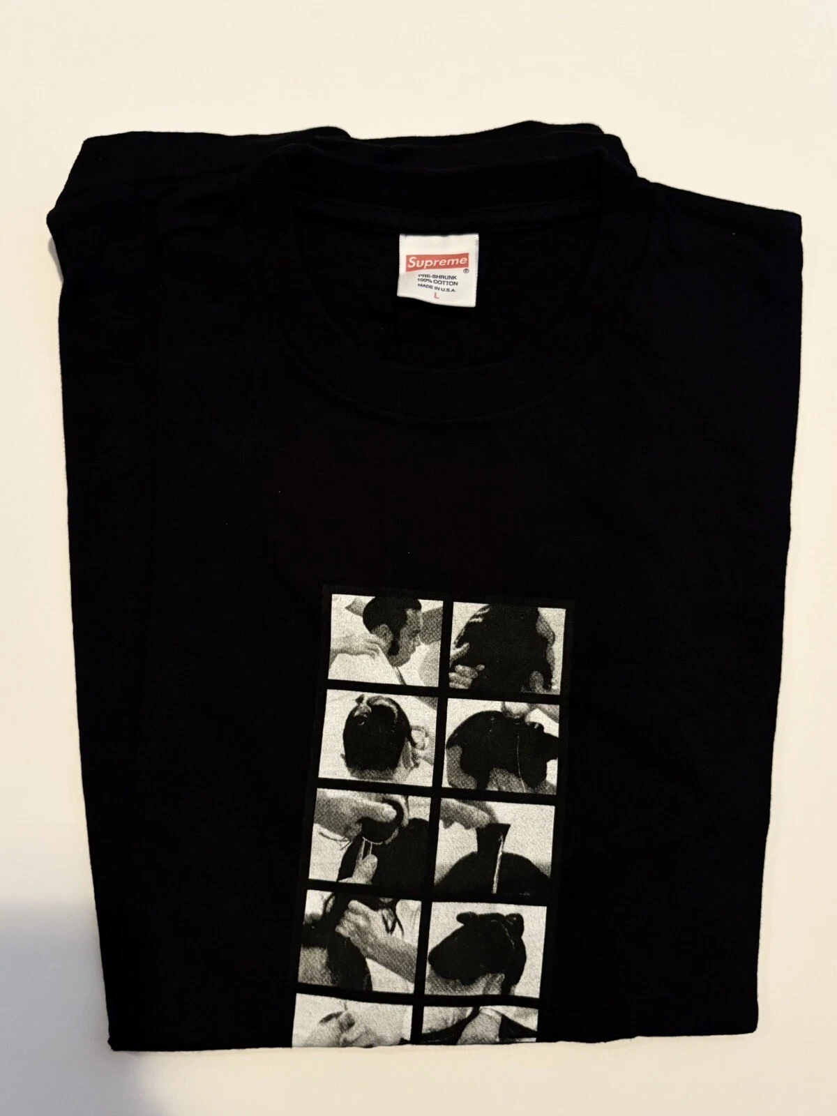2016 Supreme Sumo Tee Picture Photo Booth T shirt Mini Boîte Logo GRAND RARE L