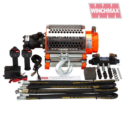 Hydraulic Winch 20000 Lb Winchmax Original Orange Winch Steel Rope
