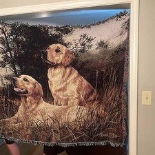 Golden Retriever tapestry blanket