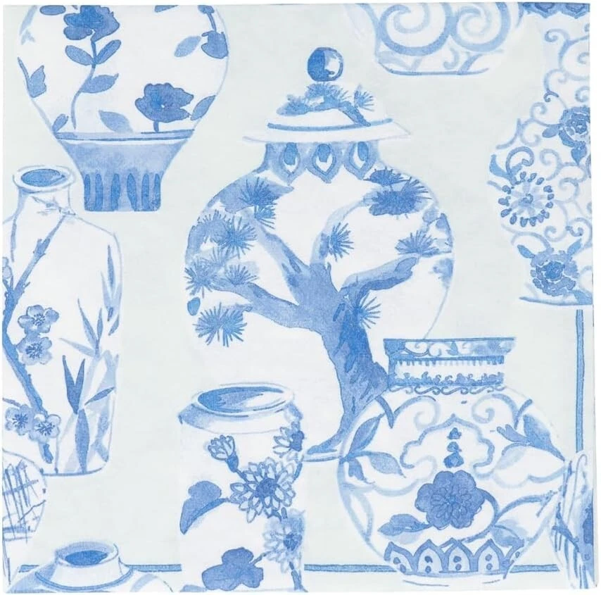 Бумажные льняные обеденные салфетки Caspari, глазурованный фарфор Celadon — 2 упаковки — 18340LG - Изображение 2 из 4