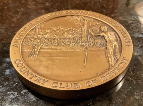Arnold Palmer Bronze Golf Medal 1954 U.S. Amateur Country Club of Detroit Ltd Ed - Picture 2 of 7