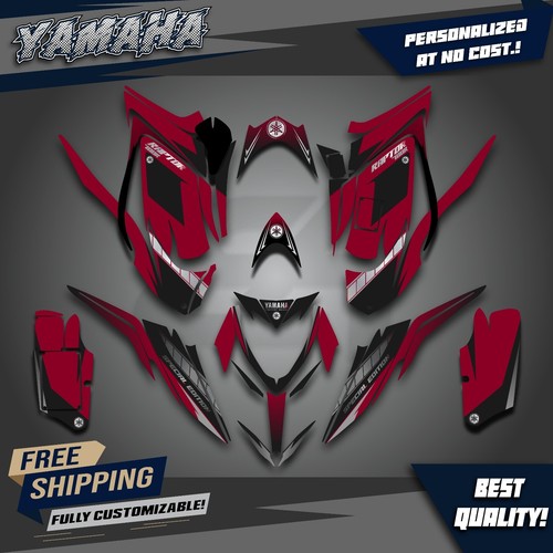 Kit Autocollants Graphiques Pour Yamaha Raptor 700 / 700R (2013 à 2023) - Turquoise - Vinyle 12 Mil - Neuf - Personnalisable