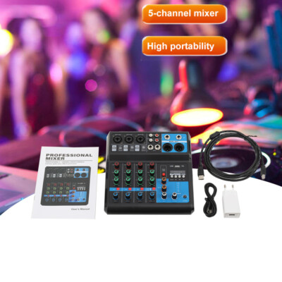 5-Kanal Connection Audio Mischpult DJ Konsole Mixer Live Studio DE
