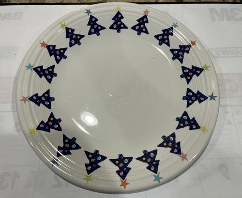 Fiestaware Christmas Blue Tree Dinner Plate 10.5"