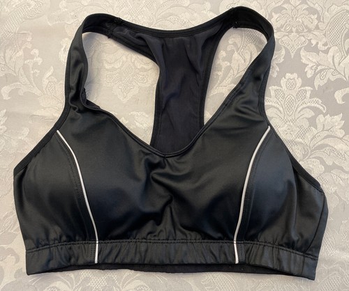 Moving Comfort Sz Med Black Sports Bra Vixen Wire Free Polyester 300290