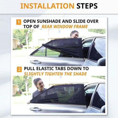 4× Car Side Front Rear Window Screen Sun Shade Cover Mesh Bugs Net UV Protection - Picture 7 of 11