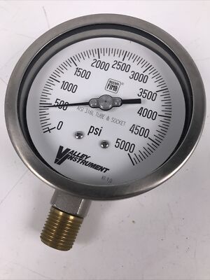 Valley Instruments 5000psi Gauge 5000 PSI AISI 316L Tube & Socket Nuova Fima 
