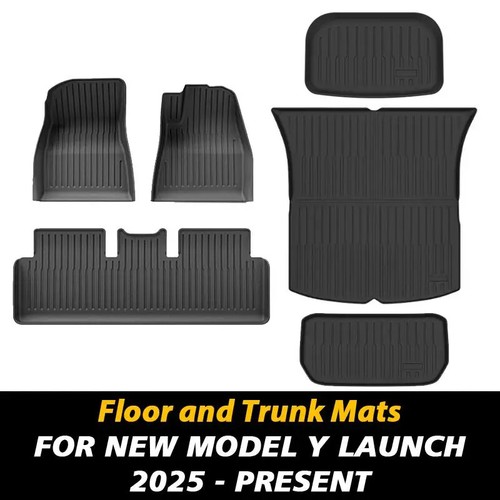 For New Tesla Model Y Launch 2025+ Juniper TPE Floor Mats & Cargo Liner Mat Lot - Picture 29 of 34