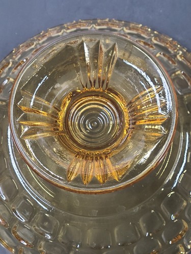 Federal Glass YORKTOWN Yellow Gold Colonial Compote Mid-Century Glassware - Picture 8 of 10