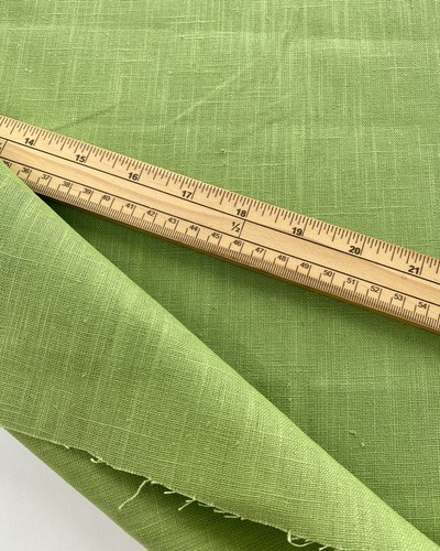 Minerva Textured 100% Ramie Linen Fabric Light Olive - per metre - Picture 3 of 6
