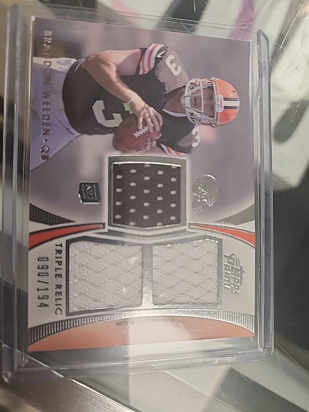 2012 Topps Prime - Triple Relics #TR-BW Brandon Weeden /194 (MEM, RC)