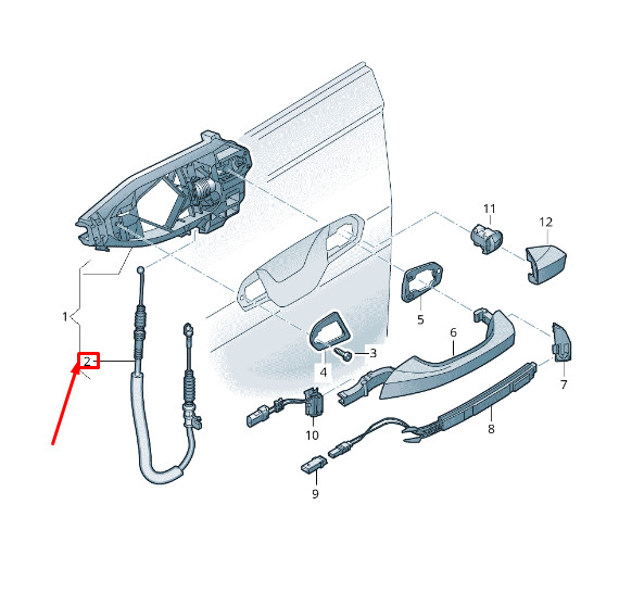 Câble Bowden de verrouillage de porte avant gauche Audi Q8 4M 4M8837099