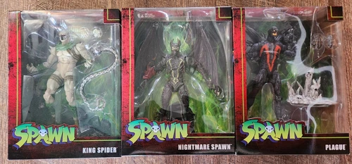 3 pc Spawn 7 in Scale Action Figure Set PLAGUE NIGHTMARE SPAWN AND KING SPIDER 