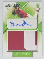 2021 LEAF PERFECT GAME LEVI HUESMAN PATCH AUTO 3/20