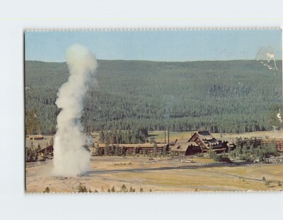 #ad Postcard Old Faith Geyser in Yellowstone National Park Wyoming USA $3.49