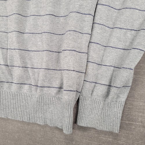 Vineyard Vines Quarter Zip Pullover Striped Sweater Cotton Gray Mens Size S - Picture 8 of 12