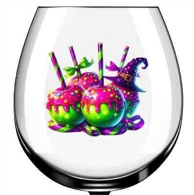 X12 Halloween Toffee Äpfel Glas Vinyl Aufkleber Sticker Farbe af94