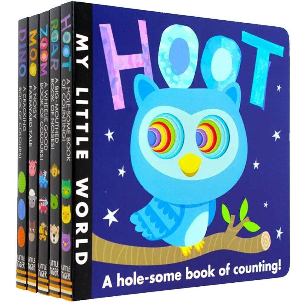 My Peek Through My Little World Series 5 Books Set(Dino,Moo,Zoom,Roar,Hoot) NEW