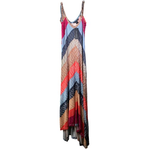 French Connection Maxi Dress Women 4 Multicolor Boho Ferry Stripe Shift NWT $198 - Picture 1 of 9