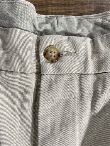 Daniel Cremieux Mens Khaki Chino Shorts Size 34 Beige Tan Flat Front Cotton - Picture 2 of 6
