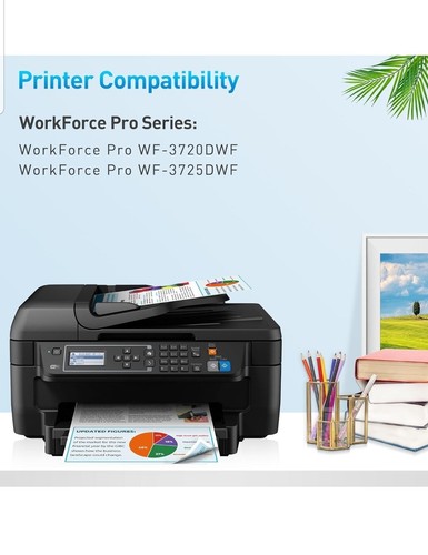 10-Pack 34XL Ink Cartridges Compatible with WorkForce Pro WF3720 WF3725 WF-3720 - Photo 3/7