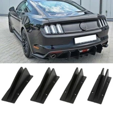 Rear Bumper Diffuser Trim Spoiler Lip Splitter 4 Shark Fin for Ford Mustang GT