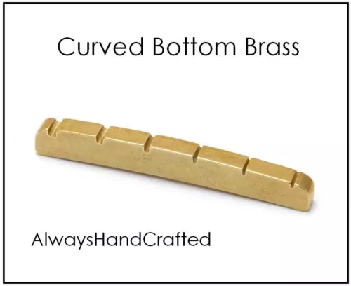 AlwaysHandCrafted Slotted BRASS NUT for FENDER Guitar - 43mm - CURVED Bottom