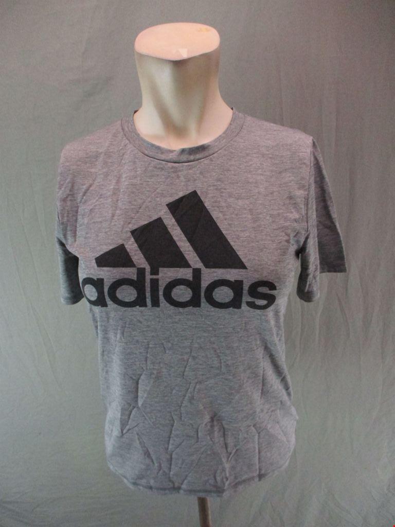 Adidas Size L(10-12) Boys Gray Short Sleeve Crew Neck Jersey